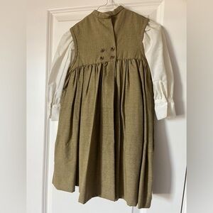 Vintage Girls Prairie Pinafore Dress w/ Bloomers 12-18m